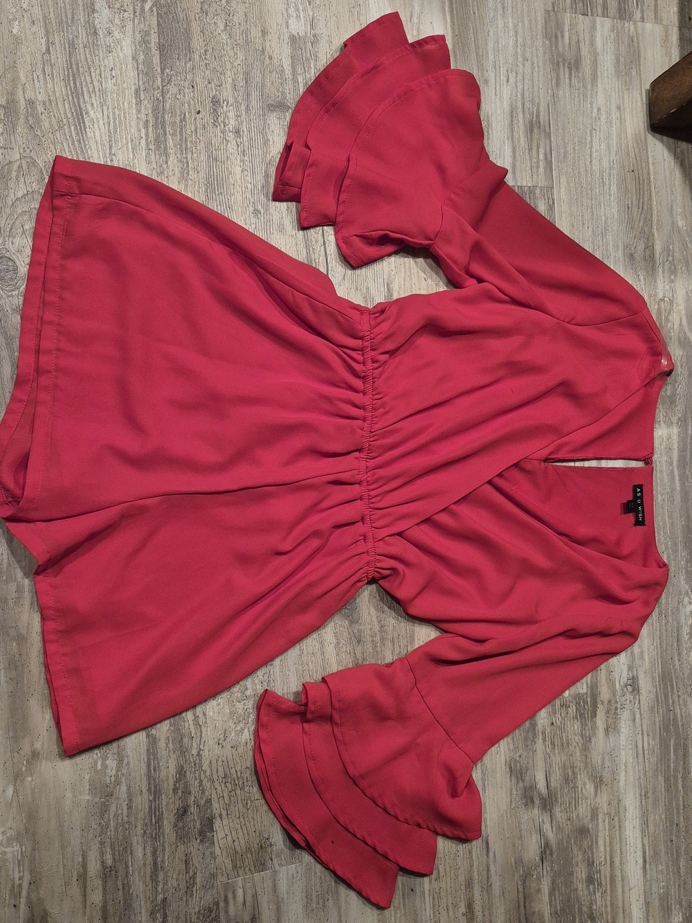 As U Wish Hot Pink Ruffle Sleeve Romper